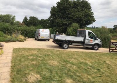 brace development vehicle on driveway