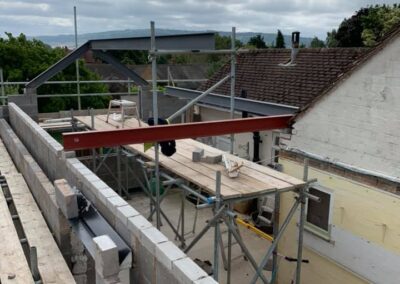 steelwork and brickwork in a new home extension