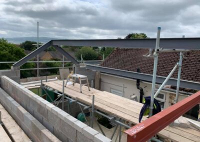steelwork in a home extension