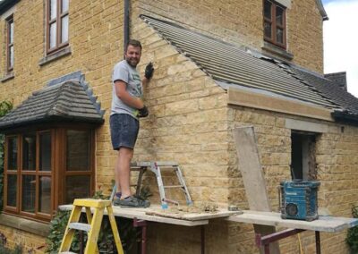 stone extension on a house in worcestershire